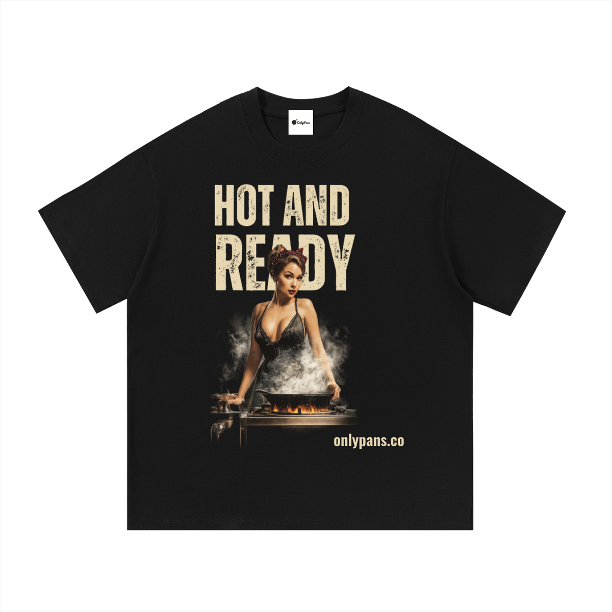 Essential Cotton T-Shirt - Hot & Ready - Black Dress Pinup