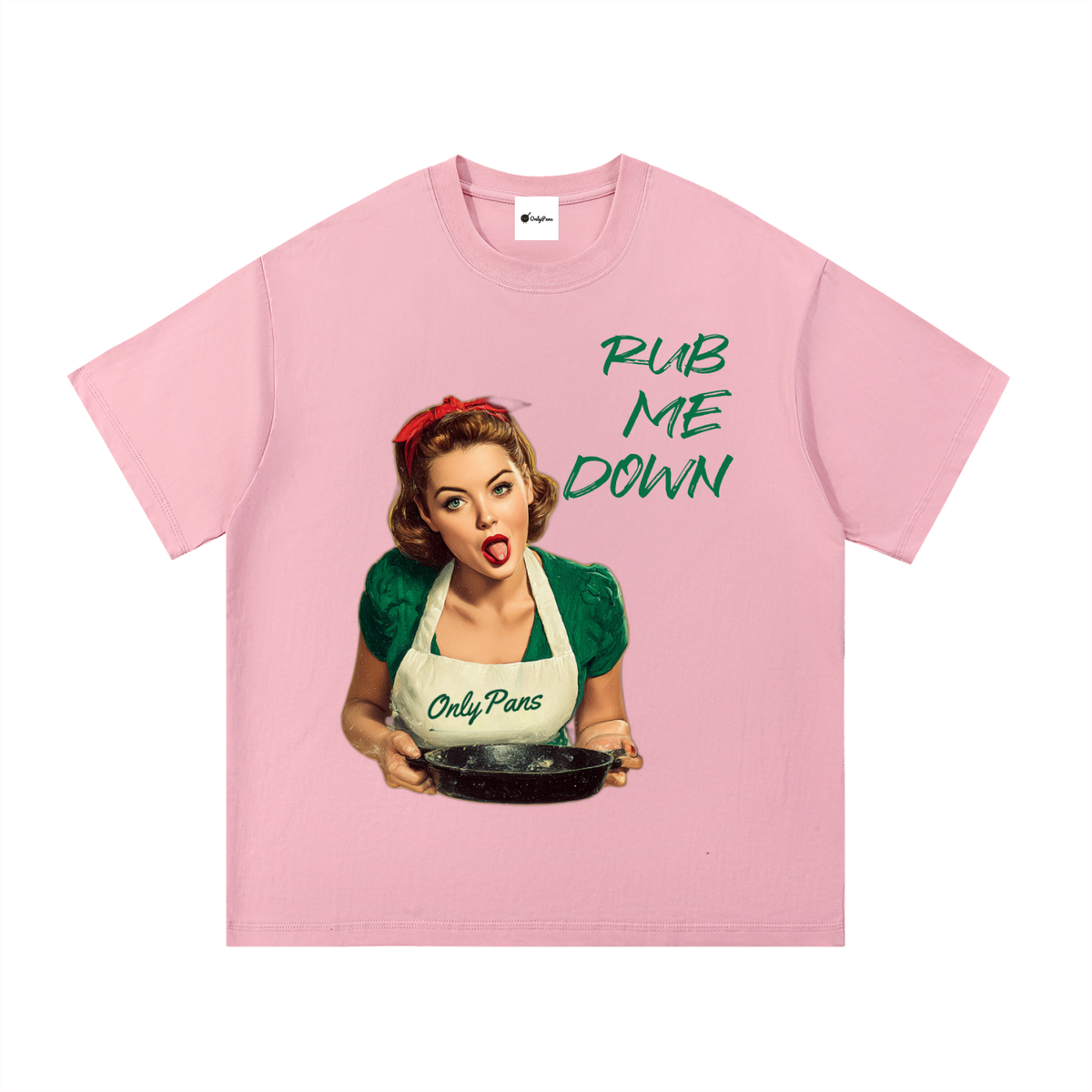 Essential Cotton T-Shirt - Rub Me Down - Green Apron
