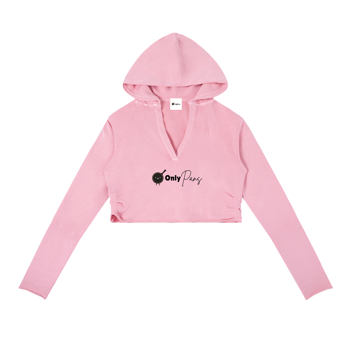 Vintage Washed Raw Edge Hoodie - OnlyPans Logo - Cast Iron