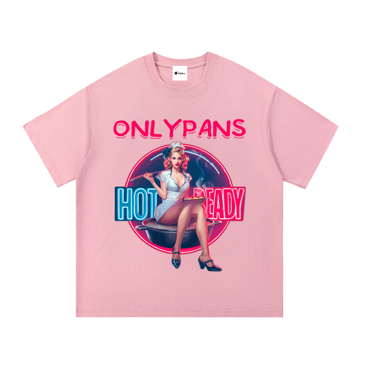 Essential Cotton T-Shirt - Hot & Ready - Neon Pinup