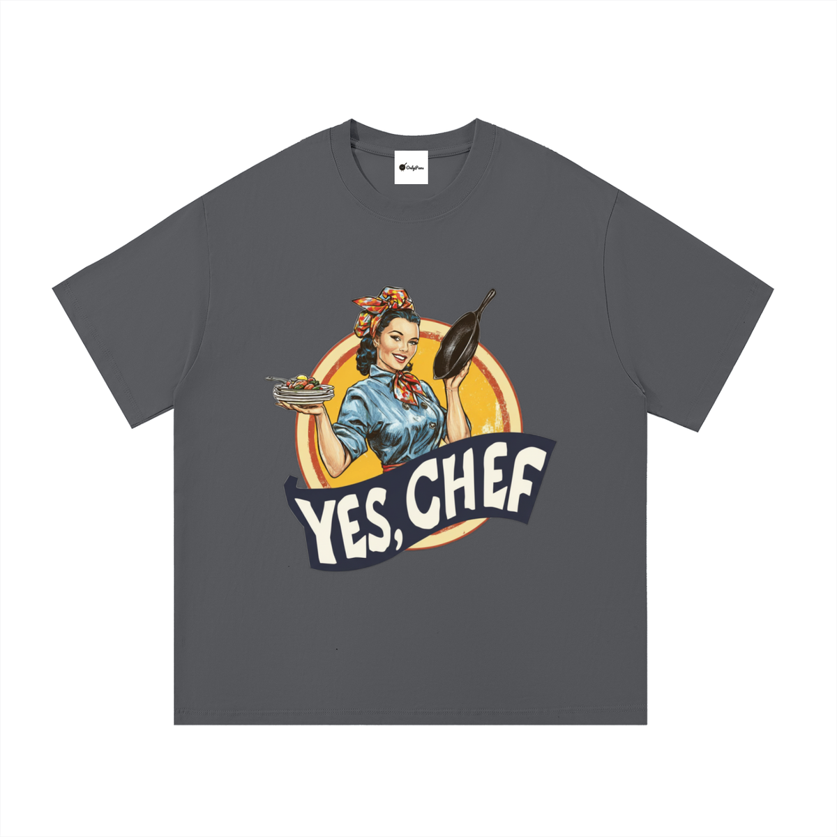 Essential Cotton T-Shirt - Yes Chef - Retro Waitress