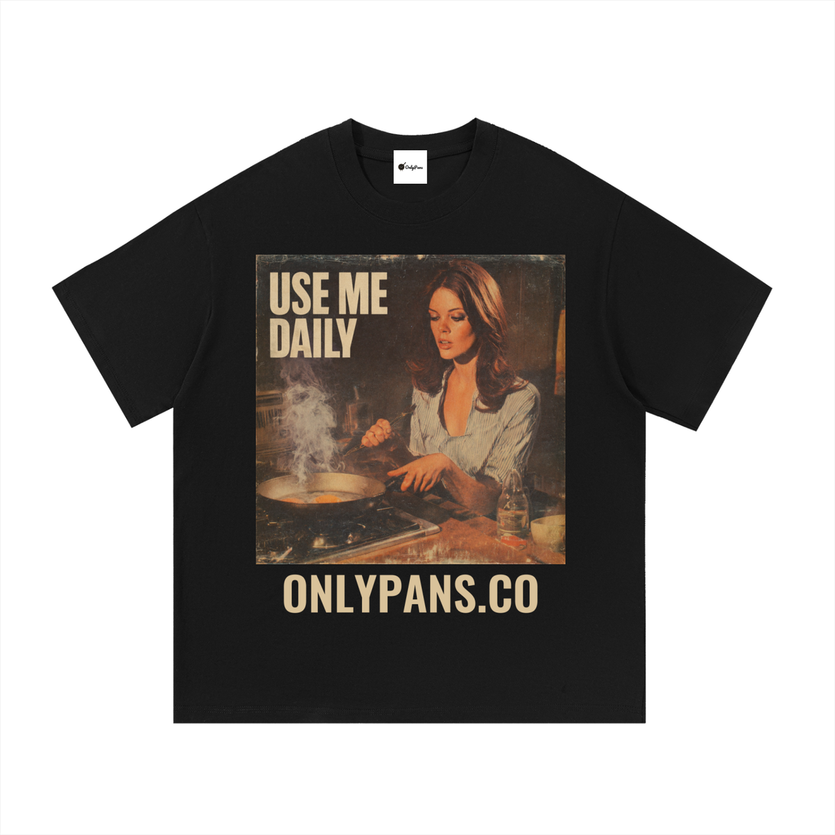 Essential Cotton T-Shirt - Use Me Daily - Brunette Frying Egg