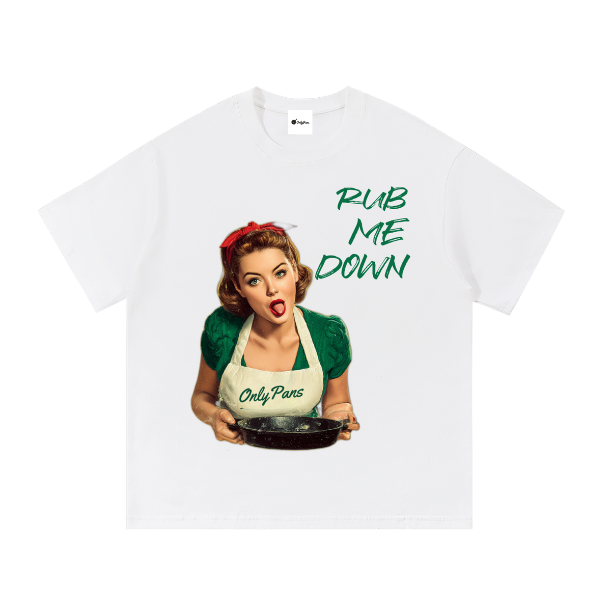 Essential Cotton T-Shirt - Rub Me Down - Green Apron