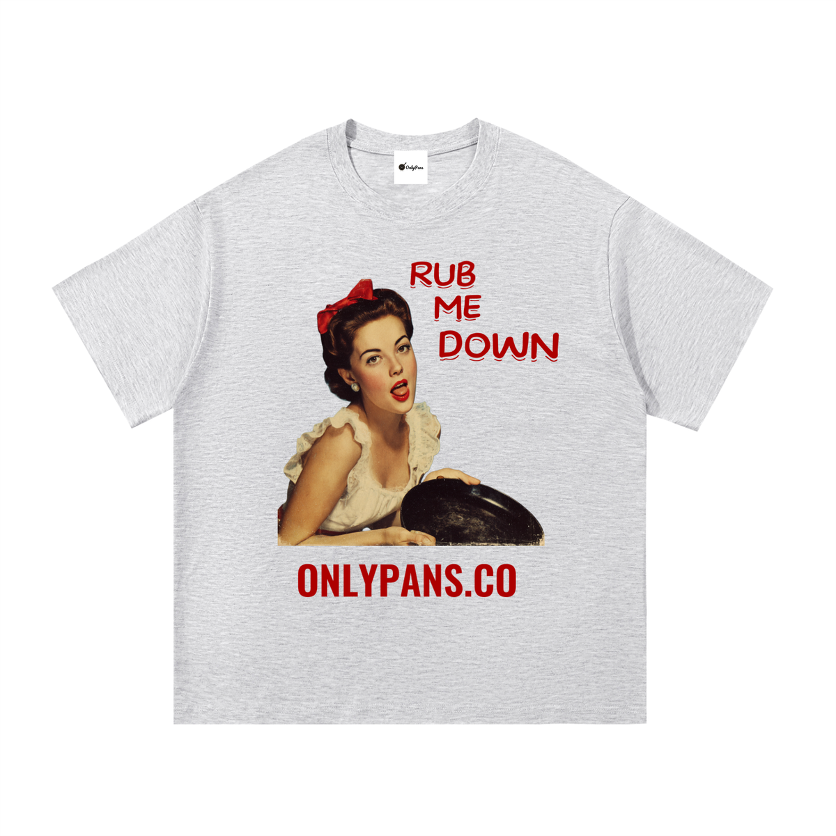 Essential Cotton T-Shirt - Rub Me Down - Red Bow Pinup