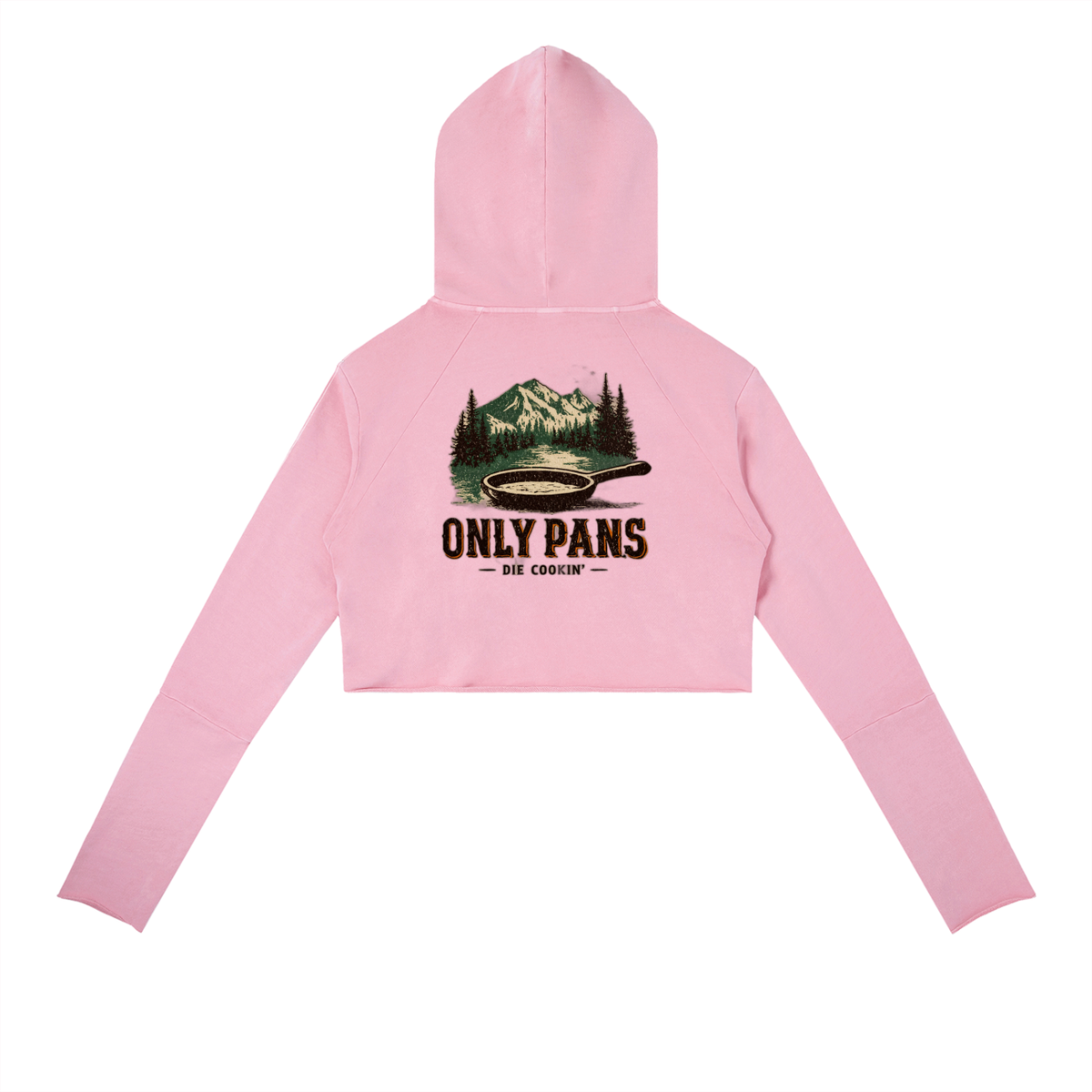 Vintage Washed Raw Edge Hoodie - OnlyPans Logo - Cast Iron