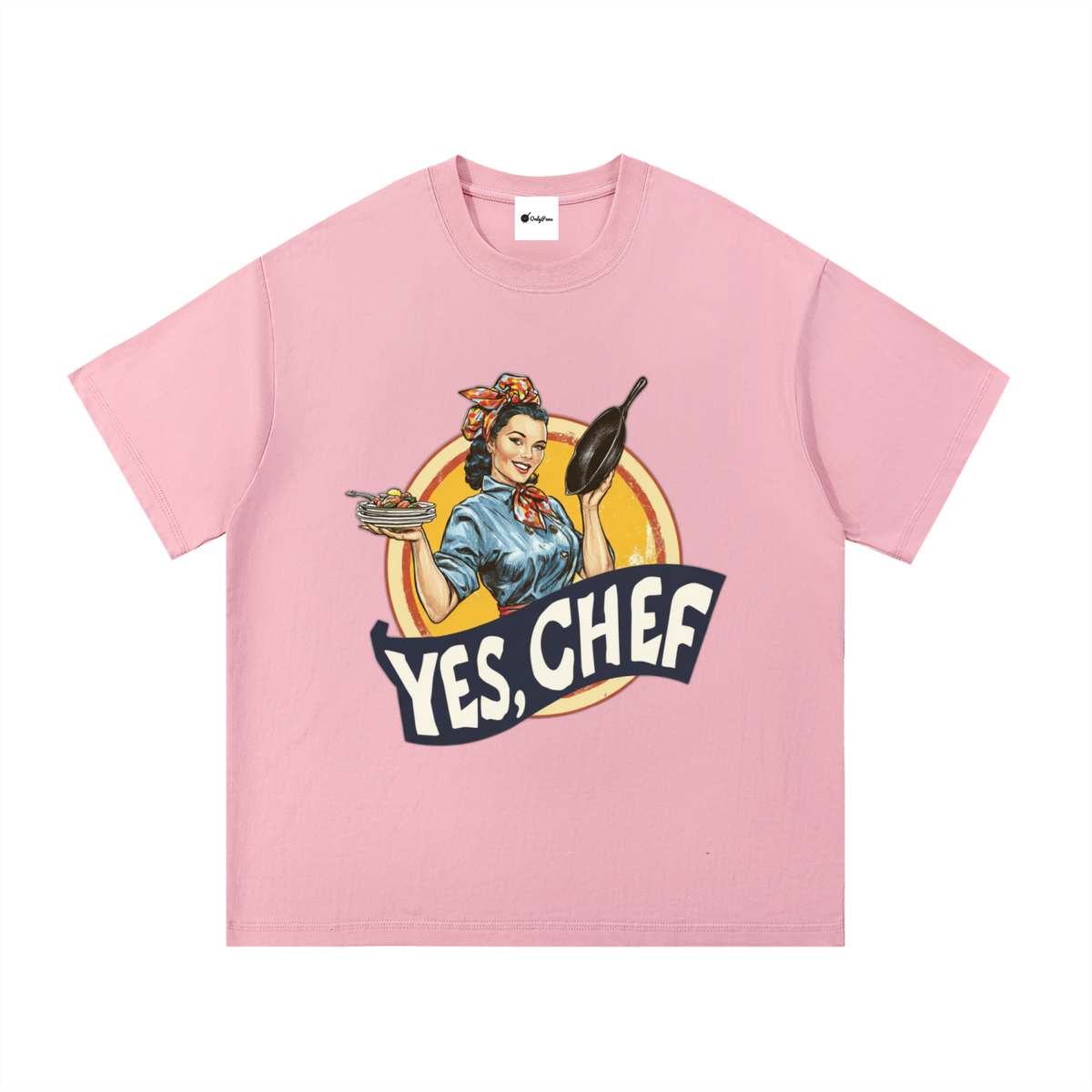Essential Cotton T-Shirt - Yes Chef - Retro Waitress