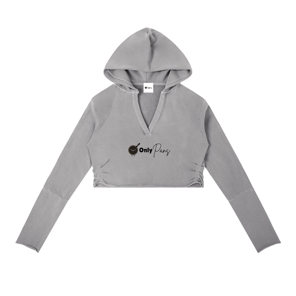 Vintage Washed Raw Edge Hoodie - OnlyPans Logo - Cast Iron