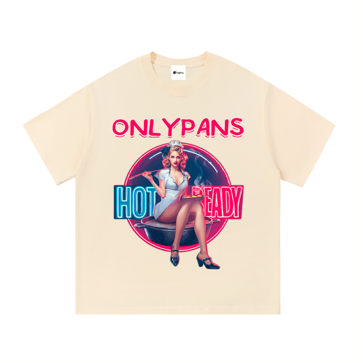 Essential Cotton T-Shirt - Hot & Ready - Neon Pinup