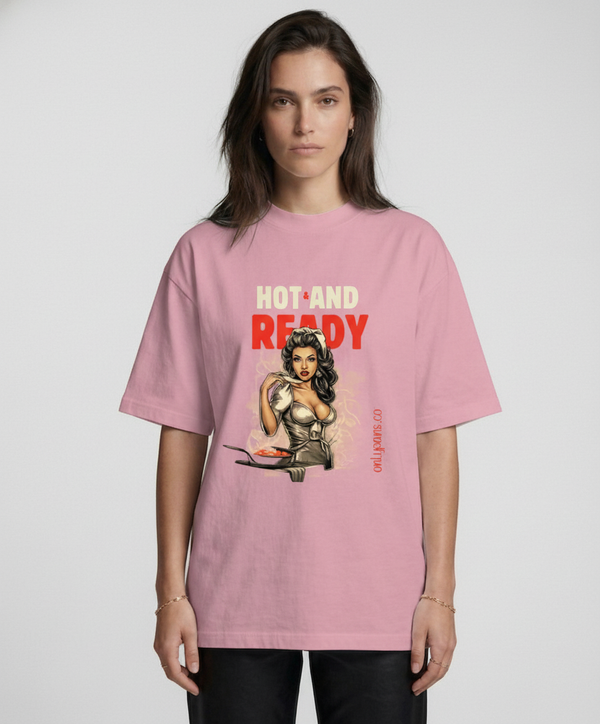 Essential Cotton T-Shirt - Hot & Ready - Pinup Waitress