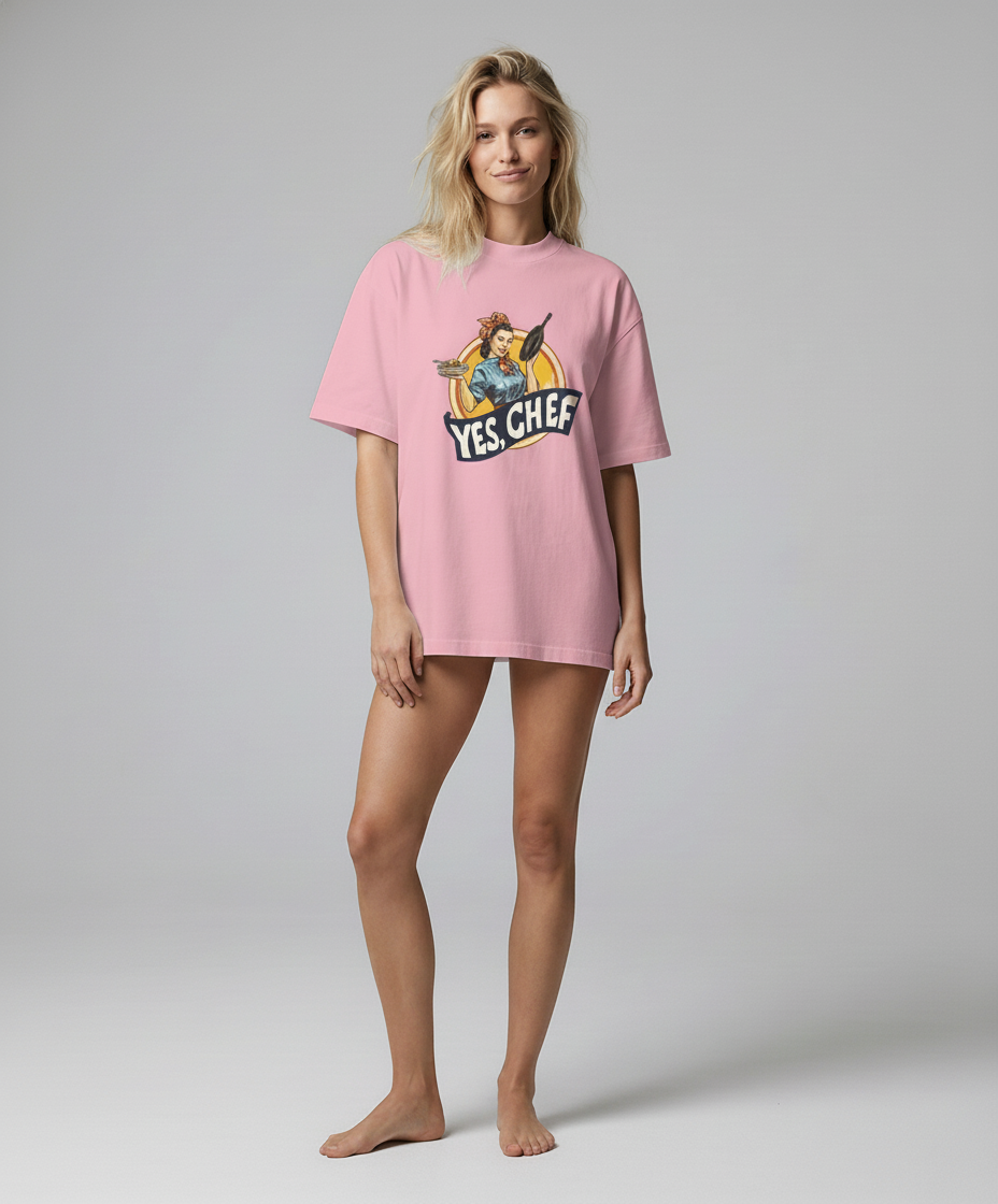 Essential Cotton T-Shirt - Yes Chef - Retro Waitress